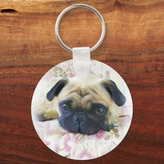 Mops Schlüsselanhänger (Vorderseite)