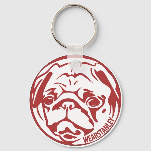 Mops Schlüsselanhänger (Vorderseite)