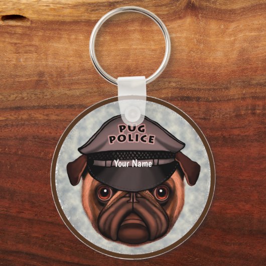 Mops Schlüsselanhänger (Vorderseite)