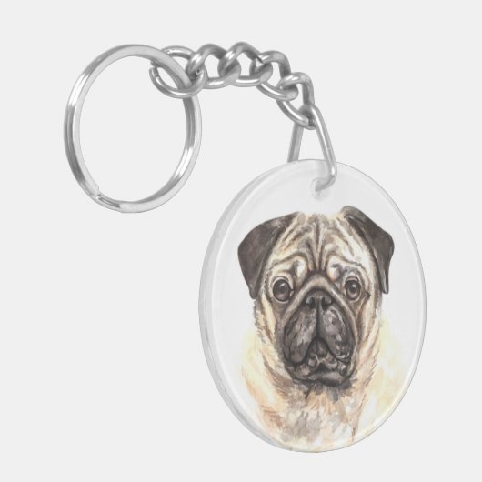 Mops Schlüsselanhänger (Vorderseite links)