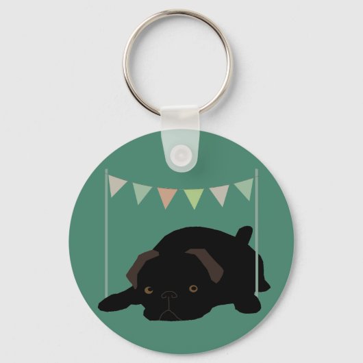 Mops Schlüsselanhänger (Vorderseite)