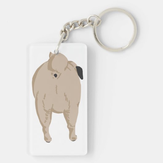 Mops-Schlüsselanhänger-Front und Hintern Schlüsselanhänger (Rückseite)