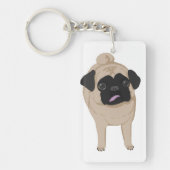 Mops-Schlüsselanhänger-Front und Hintern Schlüsselanhänger (Vorderseite)