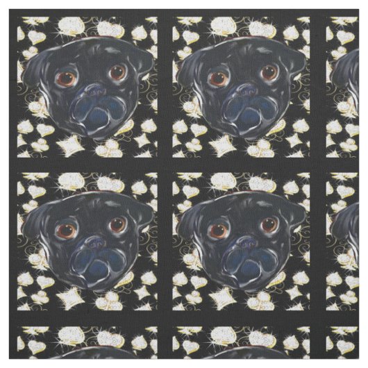 Mops-Schmuck Stoff (Muster)