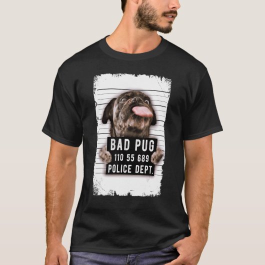 Mops-Schussbild T-Shirt (Vorderseite)