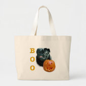 Mops (schwarz) Boo Jumbo Stoffbeutel (Vorne)