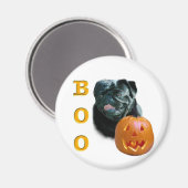 Mops (schwarz) Boo Magnet (Vorderseite/Rückseite)
