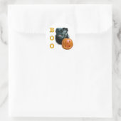 Mops (schwarz) Boo Runder Aufkleber (Tasche)