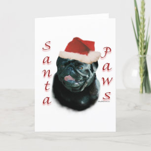 Mops (schwarz) feiertagskarte