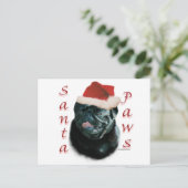 Mops (schwarz) feiertagspostkarte (Stehend Vorderseite)