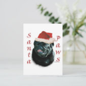 Mops (schwarz) feiertagspostkarte (Stehend Vorderseite)