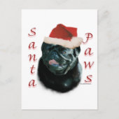 Mops (schwarz) feiertagspostkarte (Vorderseite)