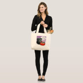 Mops (schwarz) Halloween Candy Jumbo Stoffbeutel (Vorderseite (Model))