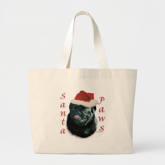 Mops (schwarz) jumbo stoffbeutel (Vorne)