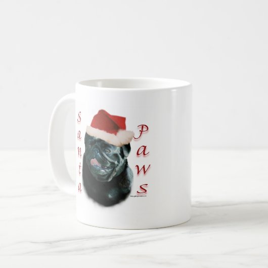 Mops (schwarz) kaffeetasse (Vorderseite Links)