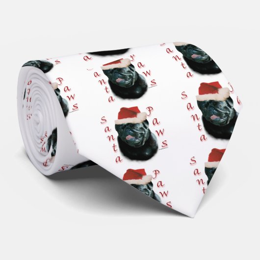 Mops (schwarz) krawatte (Gerollt)