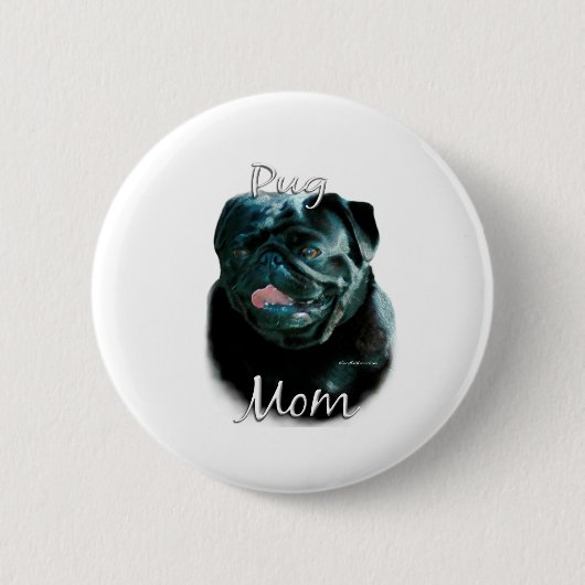 Mops (schwarz) Mama 2 Button (Vorderseite)