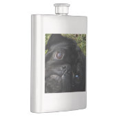 Mops-Schwarz-Mops-Augen Flachmann (Rechts)