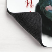 Mops (schwarz) mousepad (Ecke)