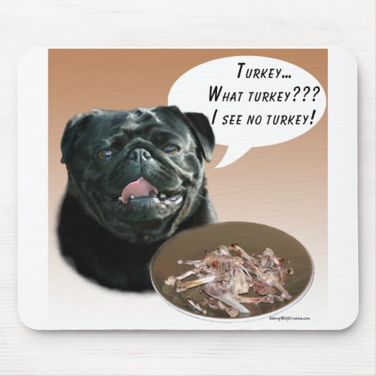 Mops (schwarz) Türkei Mousepad (Vorne)