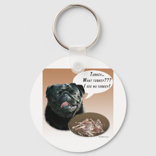 Mops (schwarz) Türkei Schlüsselanhänger (Vorderseite)