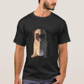 Mops schwarz und weiß, Mops halb schwarz und Mops  T-Shirt (Vorderseite)