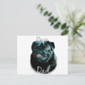 Mops (schwarz) Vater 2 Postkarte (Stehend Vorderseite)