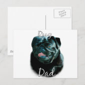 Mops (schwarz) Vater 2 Postkarte (Vorne/Hinten)