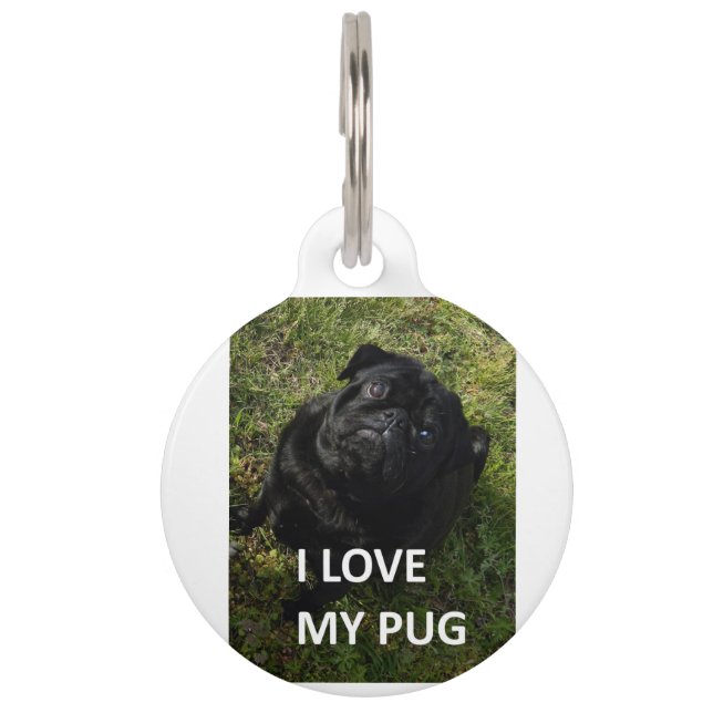 Mops schwarze Liebe w pic Tiernamensmarke (Vorderseite)
