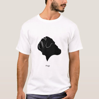 Mops - schwarze Silhouette T-Shirt