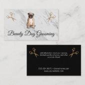 Mops | Scissors Doggie Groomer Visitenkarte (Vorne/Hinten)