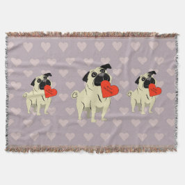 Mops sei mein Valentinstag Decke