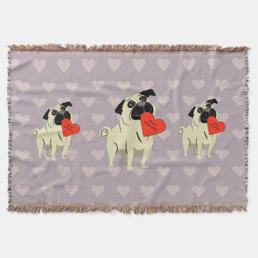 Mops sei mein Valentinstag Decke (Vorderseite)