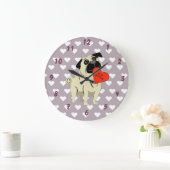 Mops sei mein Valentinstag Große Wanduhr (Zuhause)