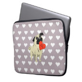 Mops sei mein Valentinstag Laptopschutzhülle (Vorderseite Links)