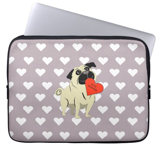 Mops sei mein Valentinstag Laptopschutzhülle (Vorderseite)