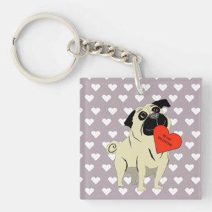 Mops sei mein Valentinstag Schlüsselanhänger