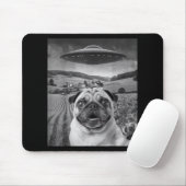 Mops Selfie mit Alien Ufo Funny Mops Geschenke für Mousepad (Mit Mouse)