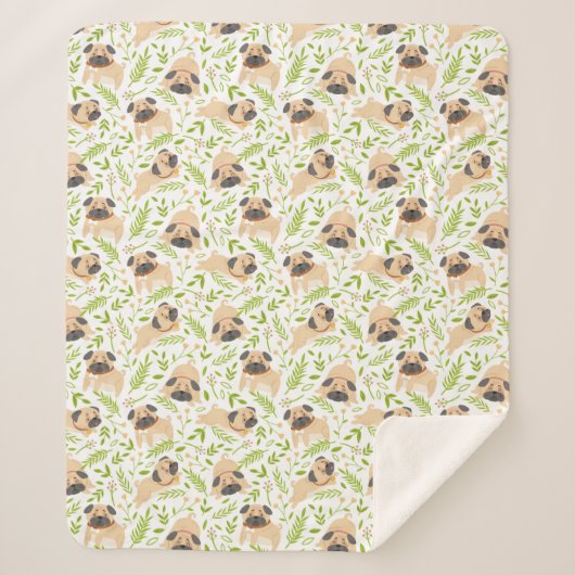 Mops Sherpa Blanket Sherpadecke (Vorderseite)