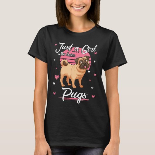 Mops Shirt nur ein Mädchen, das Lieben Mops Gesche (Vorderseite)