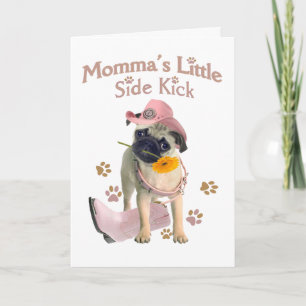 Mops Side Kick Grußkarten Feiertagskarte