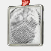 Mops Silbernes Ornament (Links)