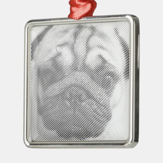 Mops Silbernes Ornament (Links)