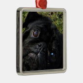 Mops Silbernes Ornament (Rechts)