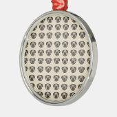 Mops Silbernes Ornament (Links)