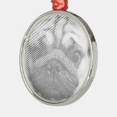 Mops Silbernes Ornament (Links)