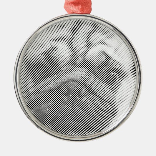 Mops Silbernes Ornament (Vorne)