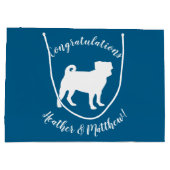 Mops Silhouette Babydusche Große Geschenktüte (Rückseite)