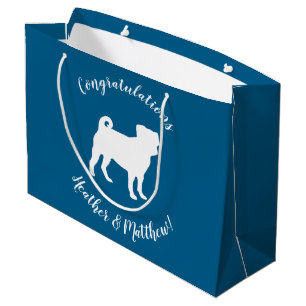 Mops Silhouette Babydusche Große Geschenktüte