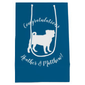 Mops Silhouette Babydusche Mittlere Geschenktüte (Rückseite)